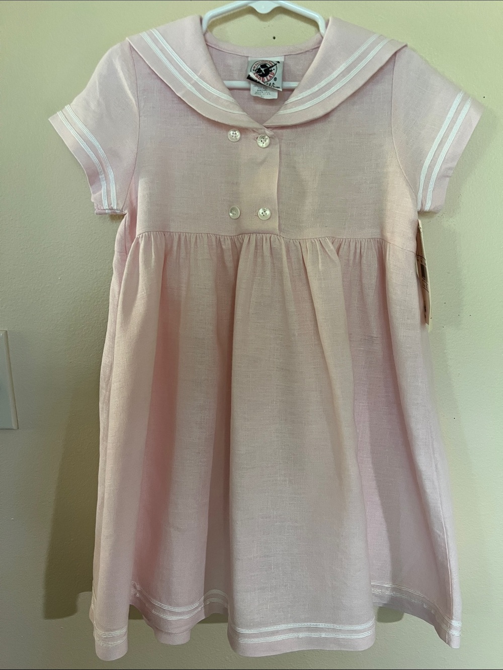 Vintage Good Lad Pink Girls Dress with Sailor-Inspired Details
